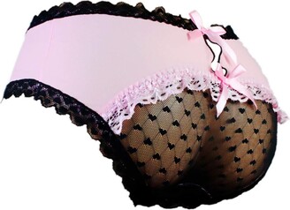 aishani mens lace underwear men's briefs sissy pouch panties for men (black  s)
