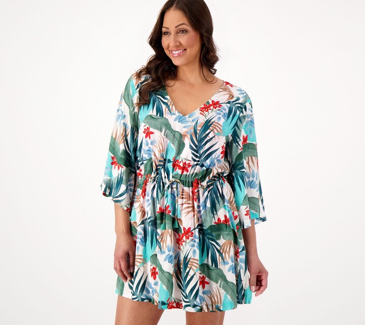 Jantzen Woven Tie-Waist Cover-Up Tunic Dress