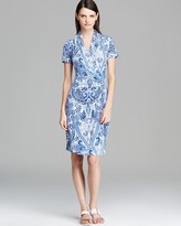 Thumbnail for your product : Karen Kane Paisley Cascade Wrap Dress