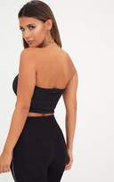 Thumbnail for your product : PrettyLittleThing Black Bubble Jersey Bandeau Crop Top