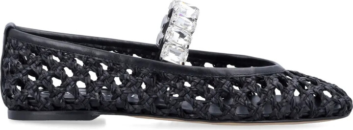 Casadei Crystal-Embellished Ballet Flats