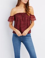 Thumbnail for your product : Charlotte Russe Lace Off-The-Shoulder Top