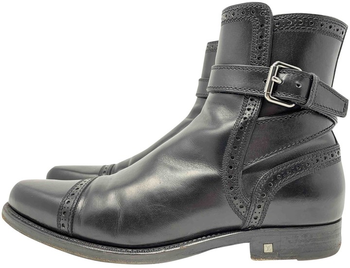 louis vuitton black leather boots