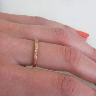 Kirsty Taylor Goldsmiths Rose Gold Vintage Style Engraved Wedding Ring