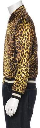 Saint Laurent 2016 Stud-Embellished Leopard Print Jacket