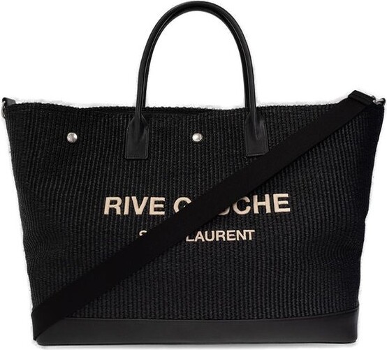Saint Laurent Rive Gauche Smooth Leather Large Tote Bag - Camel