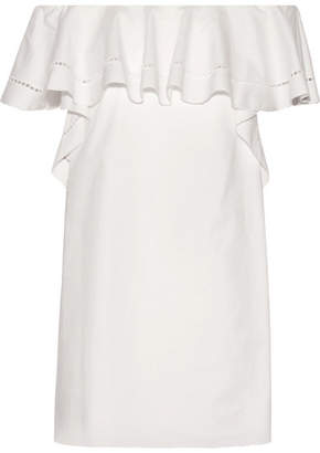 Rachel Zoe Allison Off-the-shoulder Stretch-cotton Poplin Mini Dress - White