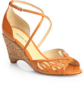 Thumbnail for your product : Alexandre Birman Leather & Cork Wedge Sandals