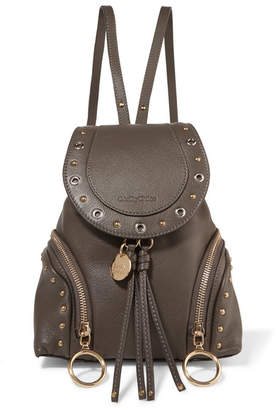 See by Chloe Olga Small Textured-leather Backpack - Charcoal