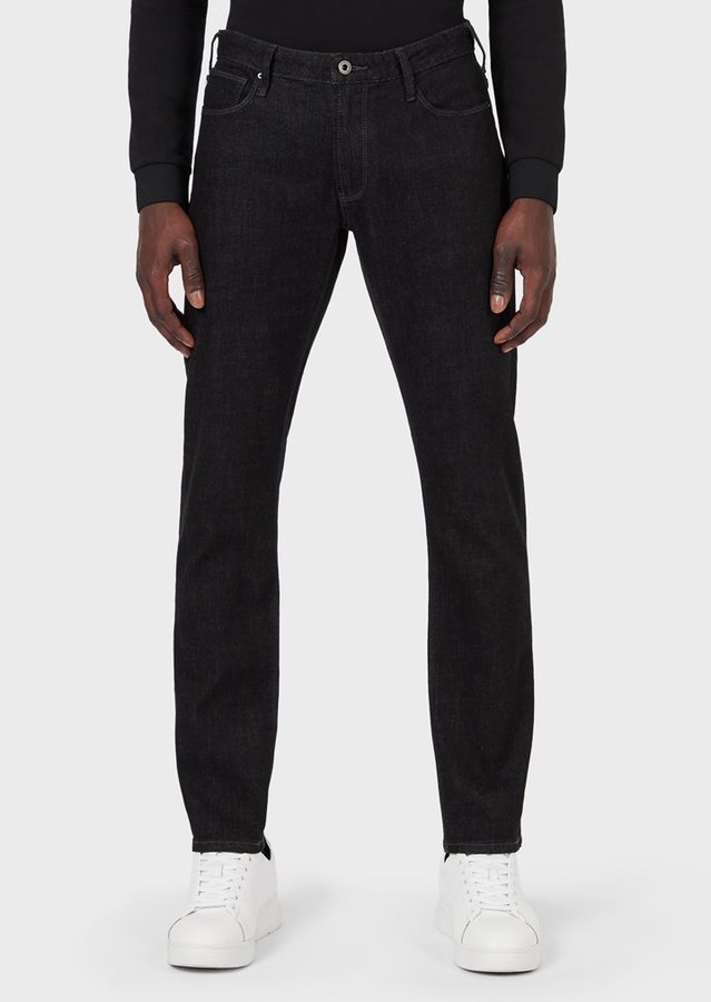 black armani slim fit jeans