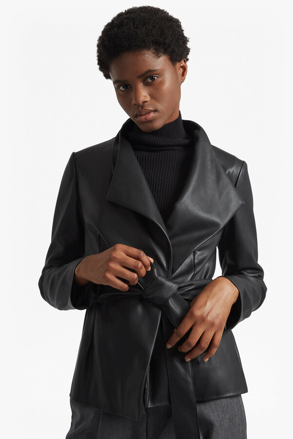 leather wrap coat