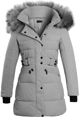 SS7 Womens Padded Faux Fur Hooded Winter Parka Coat Sizes 8 to 16 