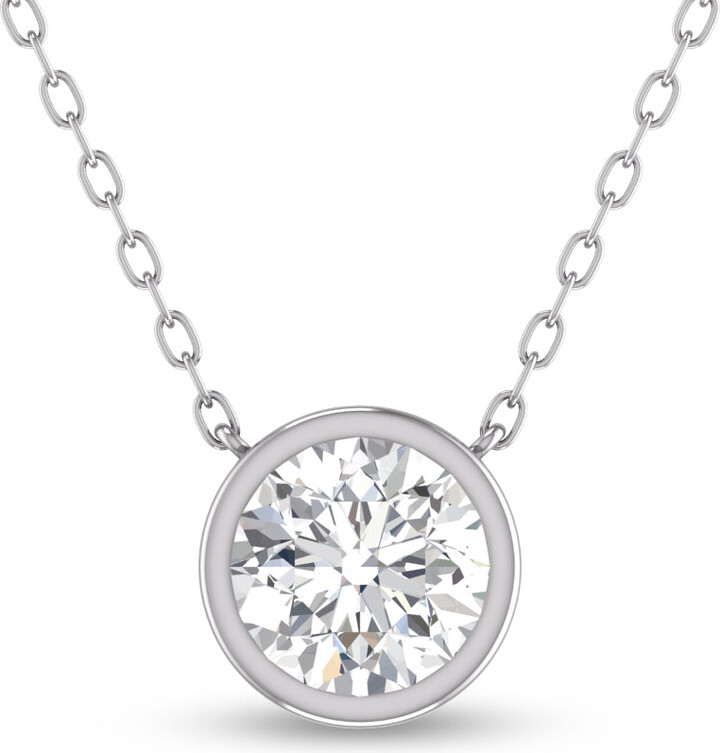 0.10ct Bezel Floating Diamond Necklace – Unique Diamonds