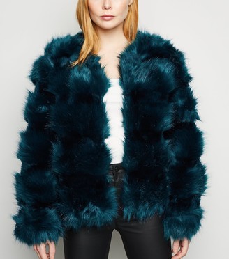 New Look Cameo Rose Faux Fur Coat