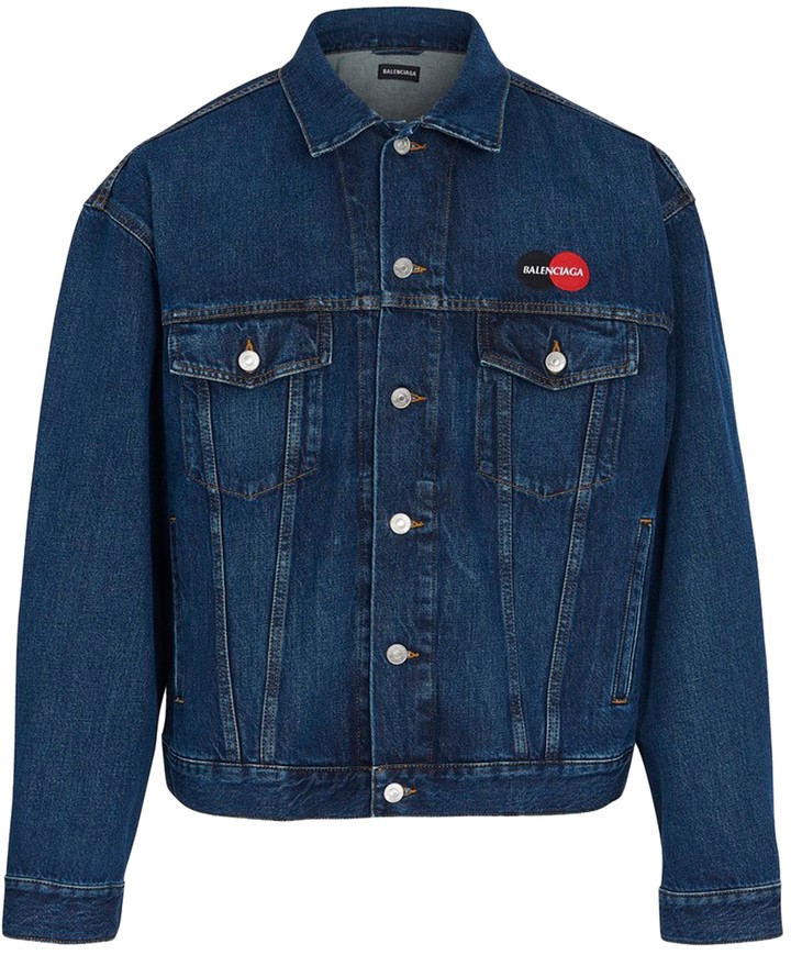 ladies collarless denim jacket