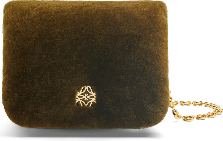 Loewe Goya Puffer Mini shearling shoulder bag