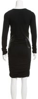 Thumbnail for your product : Faith Connexion Leather-Accented Knee-Length Dress