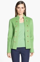 Thumbnail for your product : St. John Double Faced Wool & Cashmere Military Jacket