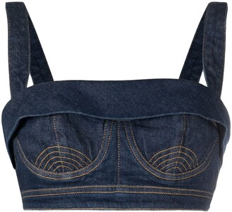 denim bralette top