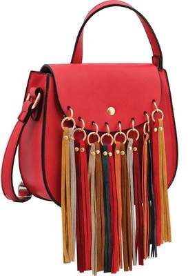Mellow World Delilah Multicolored Fringe Saddle Bag (Women's)