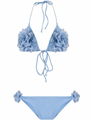 La Reveche Shayna floral-appliqué bikini set