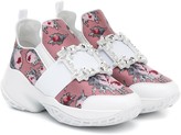 Thumbnail for your product : Roger Vivier Viv' Run floral leather sneakers