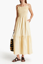 Thumbnail for your product : Rodebjer Tazerwalt shirred organic cotton-poplin midi dress