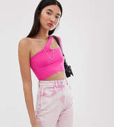 Thumbnail for your product : Collusion COLLUSION one shoulder cut out crop top