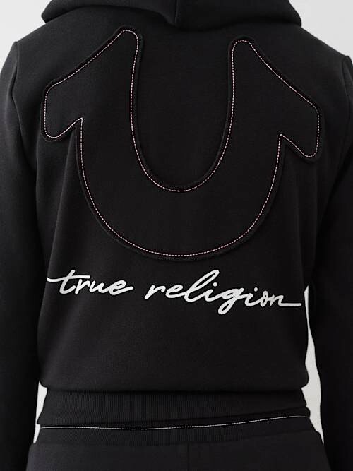 Horseshoe Applique Zip Hoodie