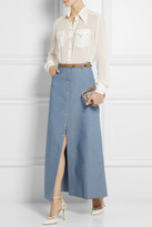 Thumbnail for your product : Alessandra Rich Georgette blouse and chambray maxi skirt set