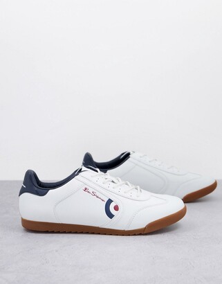Ben Sherman target retro trainers in white - ShopStyle