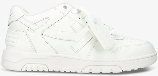 Off-White Mens White Out Of Office Logo-Embroidered Leather Low-Top Trainers Eur 44 / 10 Uk Men