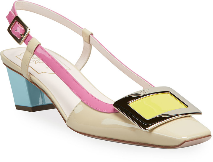 color block slingback heels
