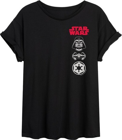 Star Wars Women's Darth Vader Icons Oversized Graphic T-Shirt - Black - 2 X-Large