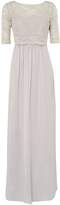 Thumbnail for your product : Ariella Pleated chiffon gown with removable lace top
