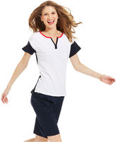 Thumbnail for your product : Jones New York Signature Cap-Sleeve Colorblocked High-Low Tee