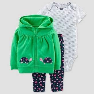 Just One You made by carter Baby Girls' 3pc Turtle Cardigan Set - Just One You Made by Carter's® Green/Navy