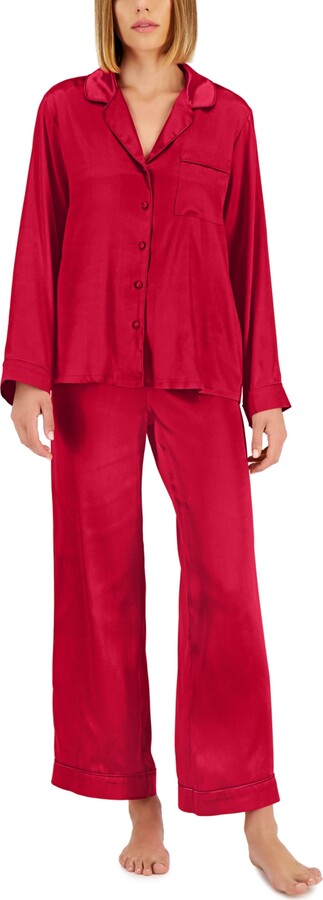 INC International Concepts Satin Notch Collar Pajama Set, Created for Macy's  - ShopStyle