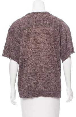 Issey Miyake Raw-Edge Trimmed Knit Top