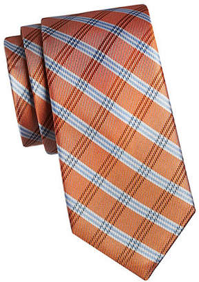 Tommy Hilfiger Plaid and Solid Silk Tie