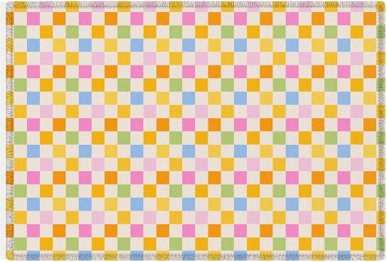 Deny Designs IvetaAbolinaEclecticCheckerCheckCream2'x3'OutdoorRug-DenyDesigns
