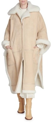 Chloé Dyed Shearling & Leather Zip Coat