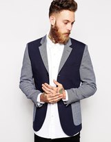 Thumbnail for your product : ASOS Slim Fit Blazer In Colour Block Jersey