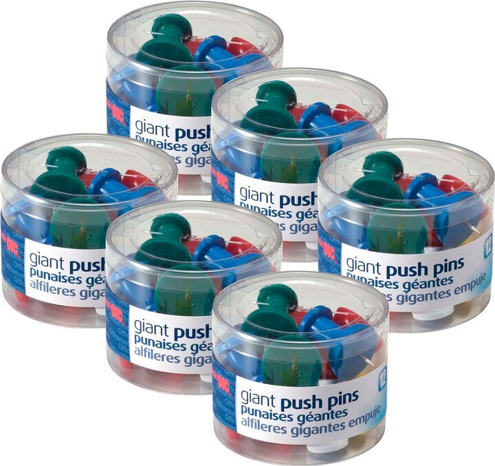 Officemate Giant Push Pins, 12 Per Pack, 6 Packs ShopStyle Artwork