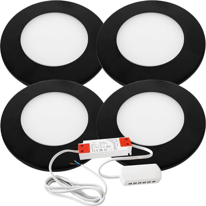 Loops 4x MATT BLACK UltraSlim Round Under Kitchen Light