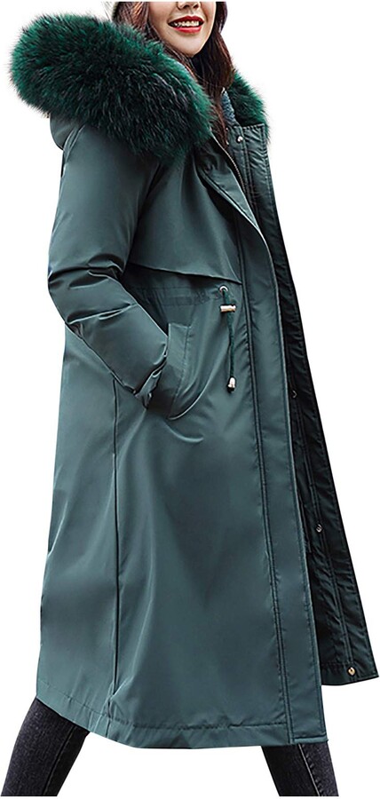 ladies green parka coats uk