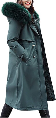 green coat with fur hood