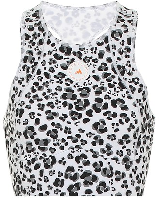adidas by Stella McCartney TruePurpose leopard-print crop top