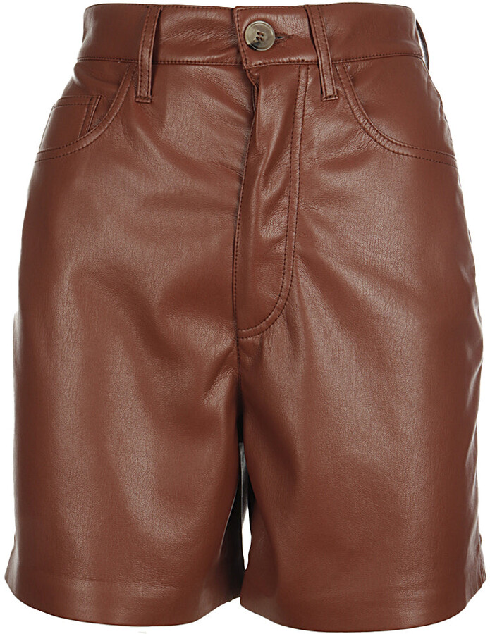 brown leather shorts