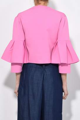 Tibi Structured Bell Sleeve Pullover in Pink